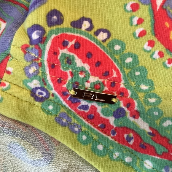 Ralph Lauren Polo Golf Half Zip Pullover Paisley Print French Terry Bright Color - Picture 11 of 11